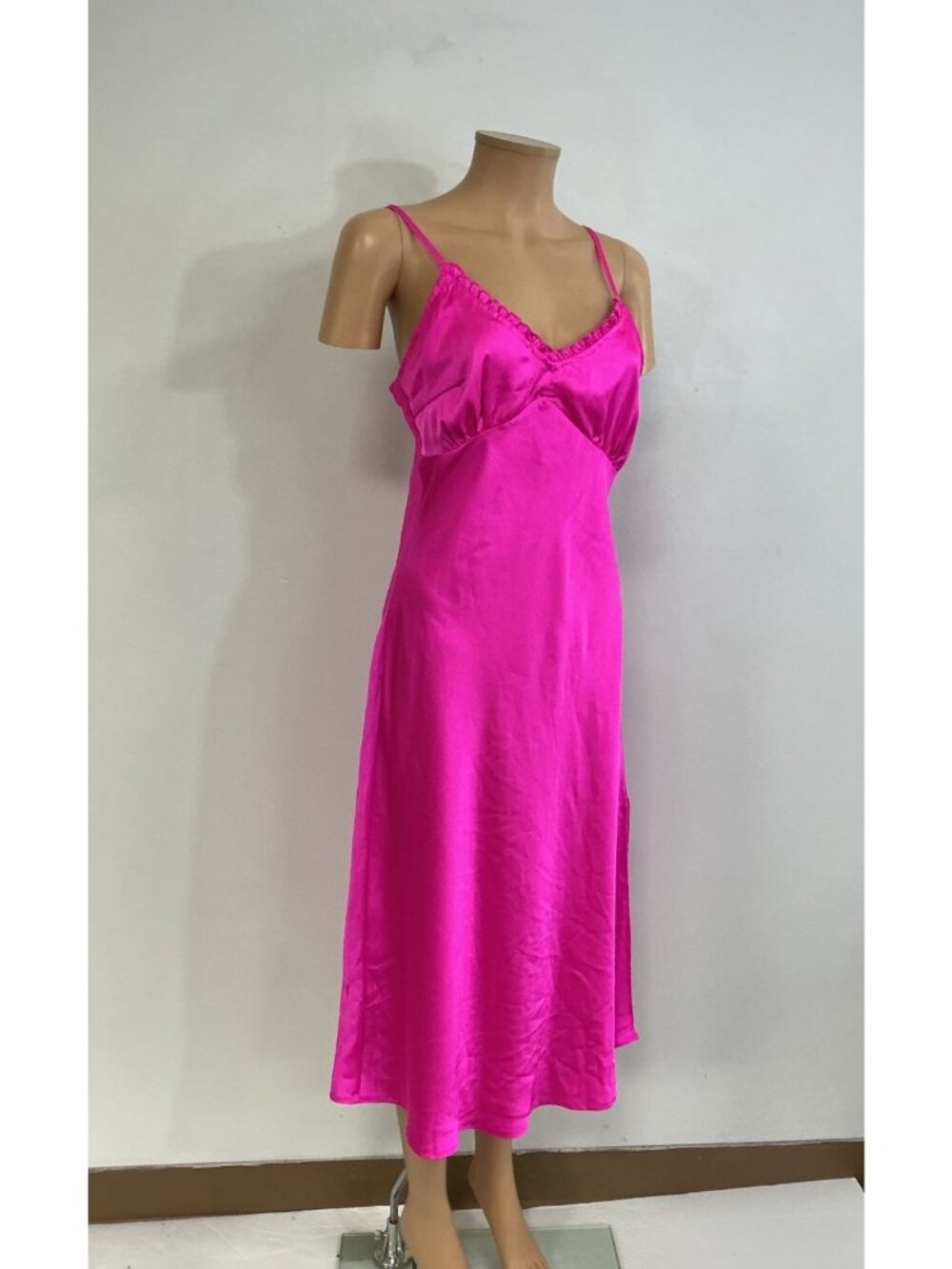 Japna Pink Slip Dress Satin Maxi Womens Medium - Picture 7 of 8
